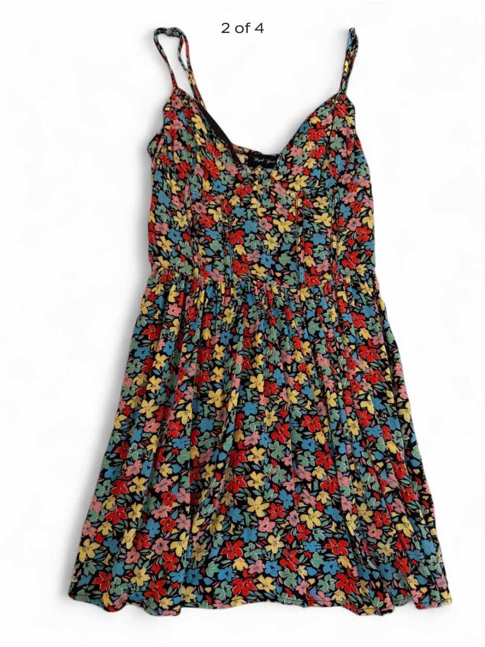 Hazel boutique floral mini dress with adjustable straps size small - Picture 2 of 4